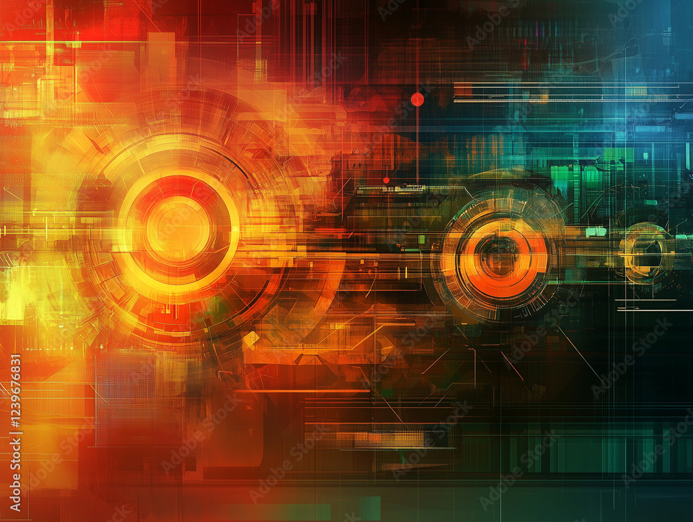 Aufkleber abstract technology background with a focus on innovative business solutions, showcasing a dynamic b