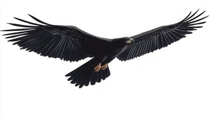 Obraz premium Black Eagle in Flight, Wings Spread Wide