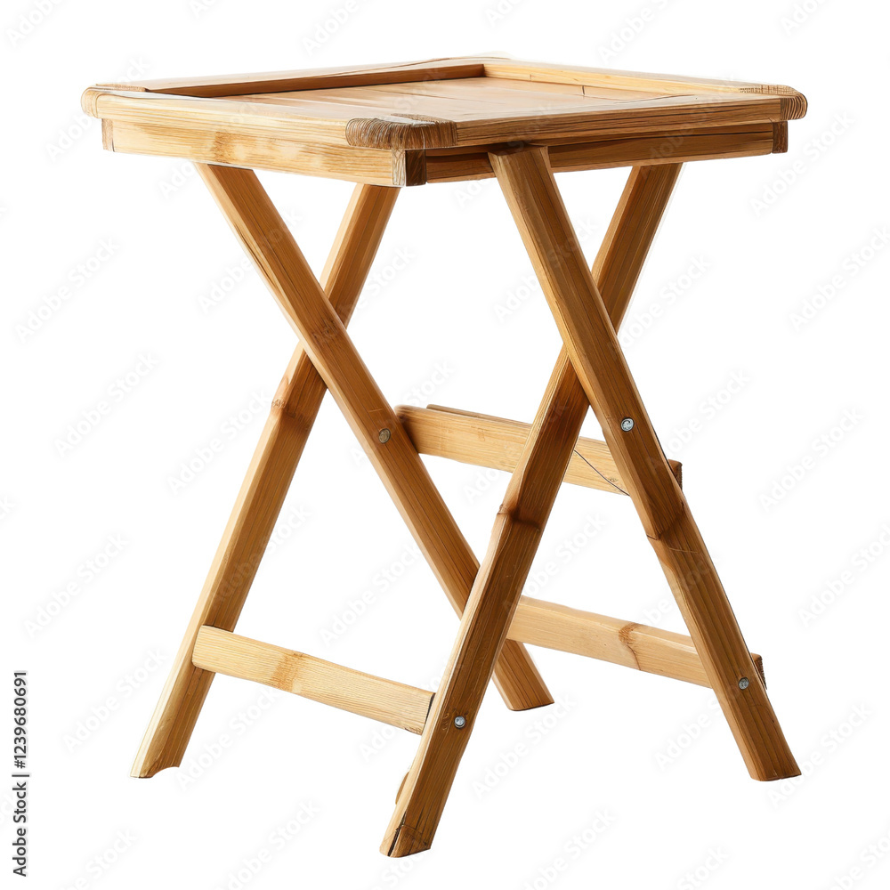 Poster folding bamboo side table with simple design, perfect for indoor or outdoor use. its lightweight str