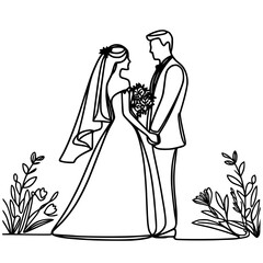 bride and groom on a wedding day