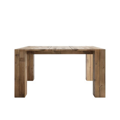 Fototapeta premium rustic wooden table with sturdy design, perfect for dining or workspace. Its natural finish adds warmth to any setting, making it versatile piece of furniture