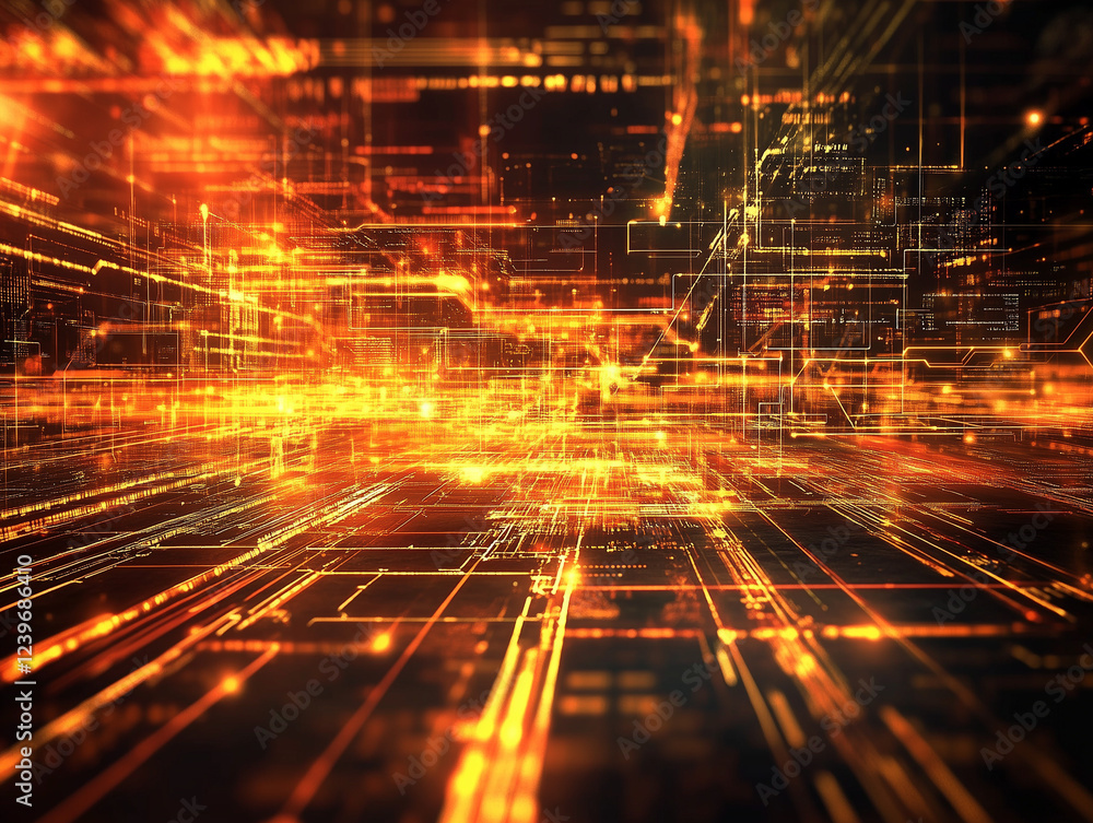 Poster abstract technology background depicts seamless integration of cloud computing and server concept, s