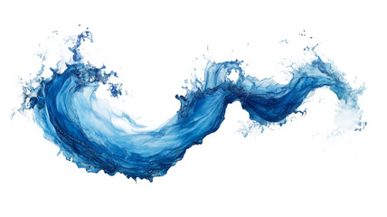 Dynamic wave of blue water curling mid-air creating a captivating visual display of nature's beauty