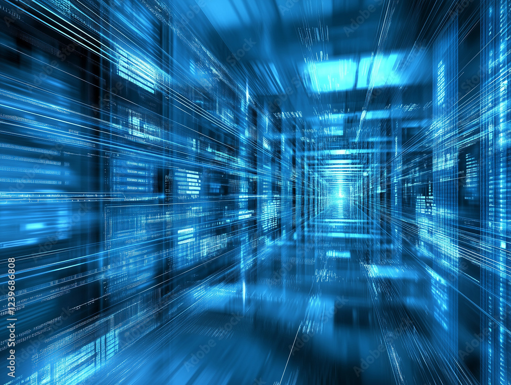 Poster abstract technology background depicts seamless integration of cloud computing and server concept, s