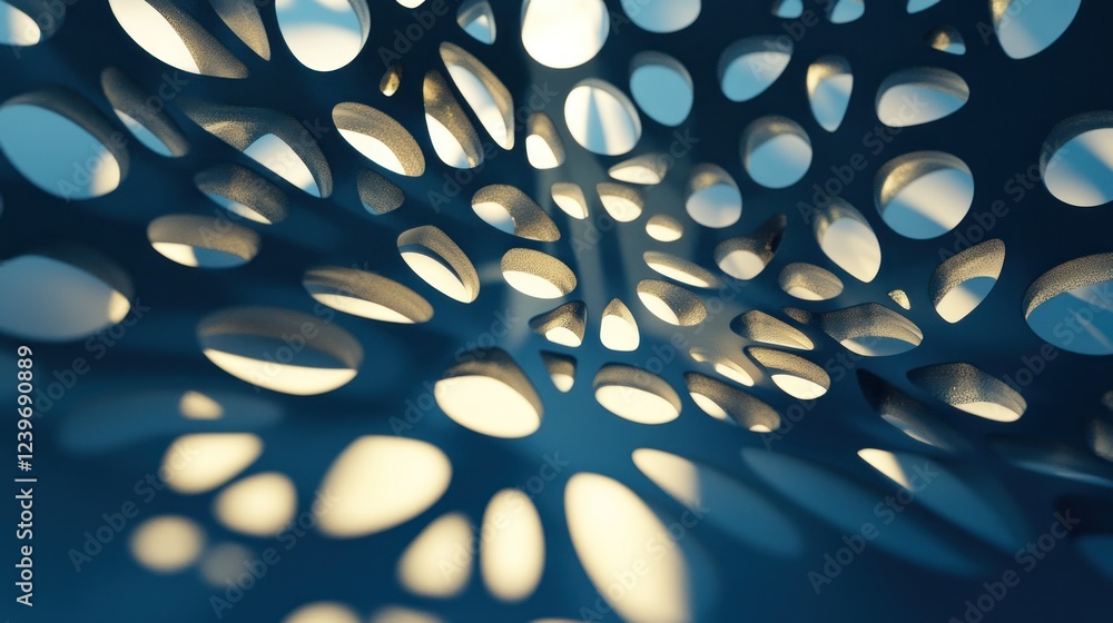 Poster abstract organic forms illuminated by gentle light create a surreal artistic backdrop