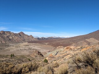 Tenerife panorama landscape,beautiful nature  view mountains from hiking trips on Tenerife island, Canary Islands Spain