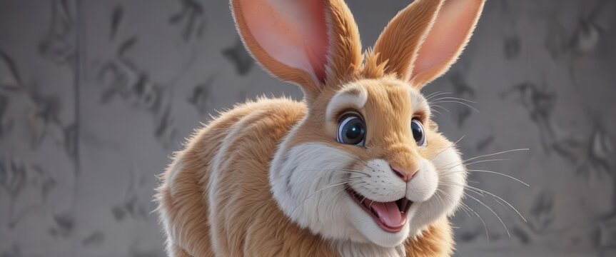 Colorful cartoon sketch of a smiling rabbit with big eyes and floppy ears, cute_animals, cartoon,  animals - Powered by Adobe