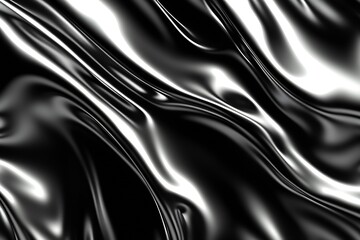 Fototapeta premium Abstract Black and Metallic Silver Satin Fabric Texture for Backgrounds : Generative AI