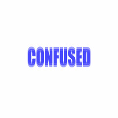 Confused typography with a blue glitch effect on a white background. The distorted text creates a modern, digital, and abstract look, perfect for posters, social media, and branding