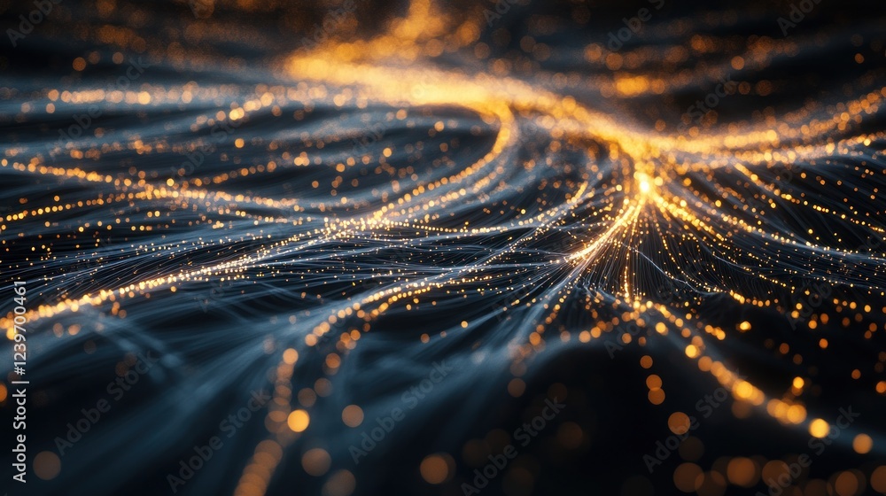 Aufkleber abstract network of glowing dots and lines creates a dynamic digital landscape