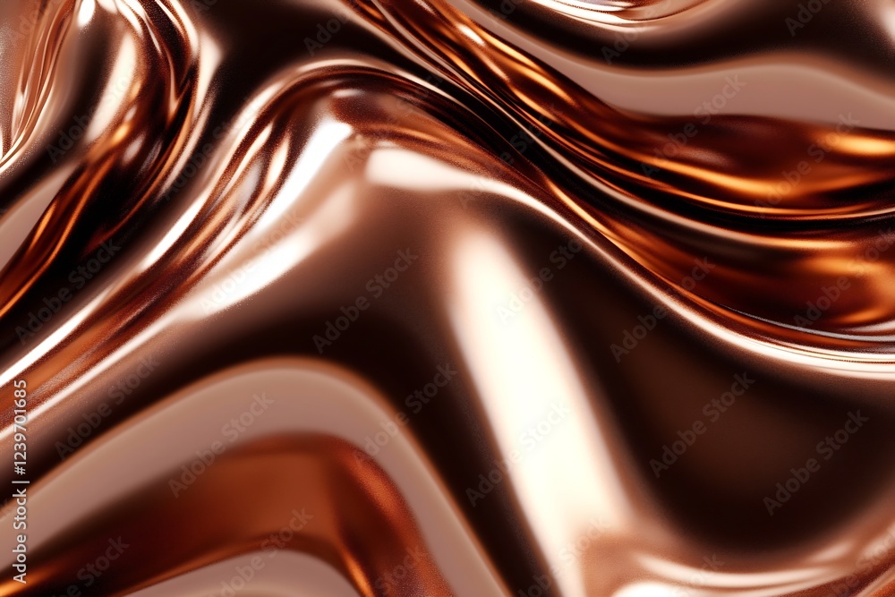Poster stunning close up of shimmering copper silk fabric with beautiful flowing texture : generative ai