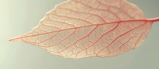 Fototapeta premium Delicate Autumn Leaf Macro - Intricate Vein Detail