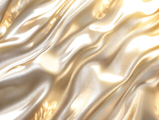 Obraz premium Champagne Satin Fabric Drape with Light Highlights