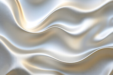 Obraz premium Digital Rendering of Undulating Off-White Fabric