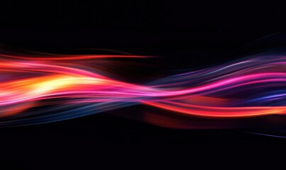 Obraz premium Abstract Waves of Light: A Symphony in Red, Pink, and Blue