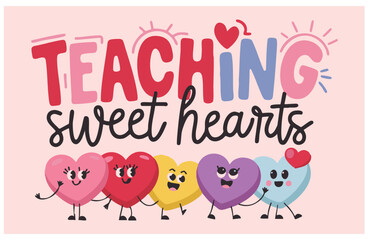 Obraz premium teaching sweet heart cute hearts template design