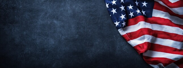Obraz premium American Flag on Dark Background: A Patriotism Image