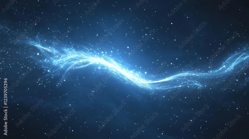 Poster Cosmic swirl of light and stars in deep space at night creating a mesmerizing celestial display. Generative AI