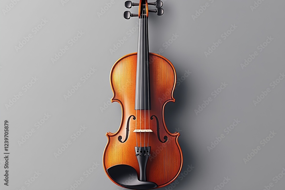 Poster elegant close up of a beautiful violin displayed on a soft gray background perfect for music themes 