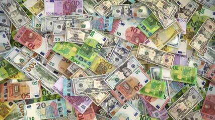 US Dollar Currency  to Euro Currency Background  - Powered by Adobe