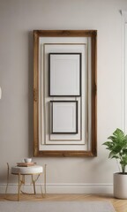 Decorative frame arrangement on a living room wall,  design,  furniture,  interior