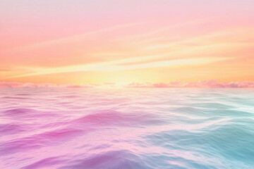 Obraz premium Dreamy pastel ocean at sunrise with soft pink and purple reflections on the water