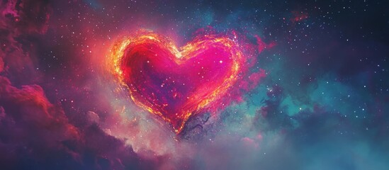 Cosmic Heart Nebula: Valentine's Day Galaxy Love