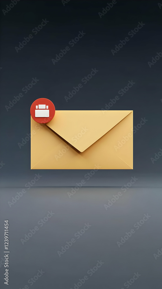 Aufkleber 3d envelope with new message notification icon on dark background