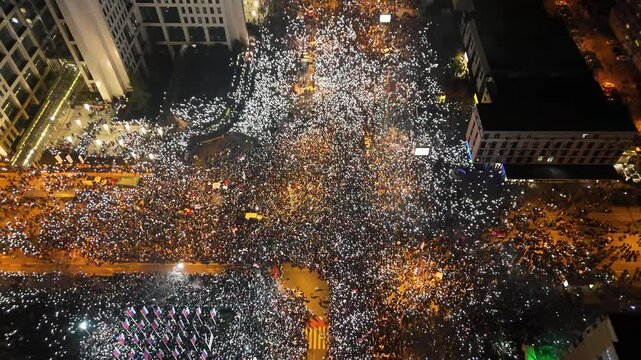 Belgrade, Serbia, 17. January 2025. People marching together during a protest against enormous corruption in Serbia.