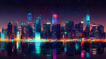 Fototapeta premium singapore city skyline at night