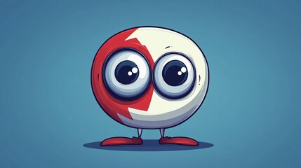 Ophthalmic Cartoon Mascot-Like Illustration Featuring Cartoonized Canadian Flag