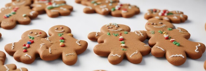 Delicious gingerbread cookies on a white background,  baked goods, homemade gingerbread cookies,  holiday snack