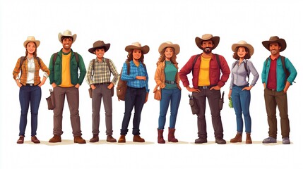 Diverse Team of Young Farmers in Agricultural Setting: Collaboration and Innovation in Agriculture