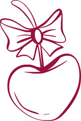 Cherry Valentine Line Art Illustration