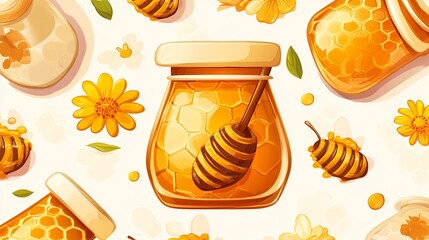 Create Buzz with This Seamless Honey-Themed Pattern!