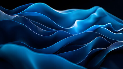 Obraz premium Soft, undulating blue waves create a calming and tranquil visual, evoking the serenity of water.