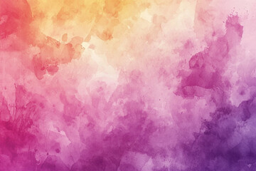 Fototapeta premium Gradient watercolor painting with deep magenta, golden yellow, and soft blue tones.