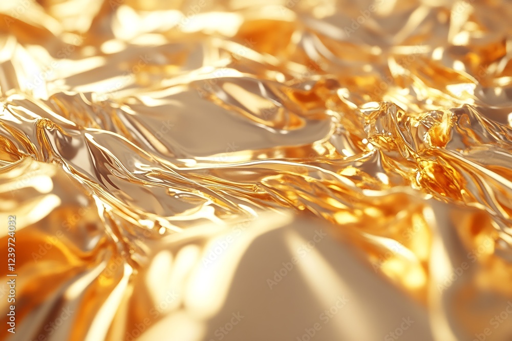 Aufkleber rich golden fluid surface glimmering under soft light creating an artistic delight : generative ai