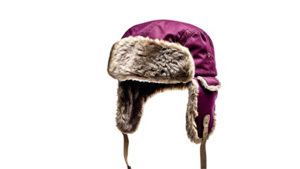 Warm Winter Trapper Hat Burgundy Fur Stylish Cold Weather