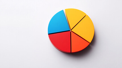 colorful pie chart on a white background showing business success and growth
