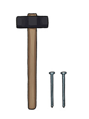 トンカチと釘のイラスト