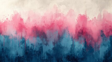 Fototapeta premium Exploring the Harmony of Colors in a Captivating Pink and Blue Abstract Painting Perfect for Fine Art Lovers and Graphic Design Enthusiasts in Various Commercial Spaces