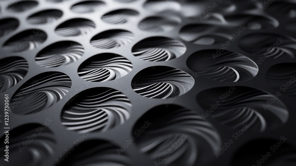 Poster abstract pattern of circles with intricate designs, creating depth and texture