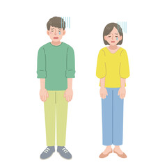 Fototapeta premium 落ち込む男女