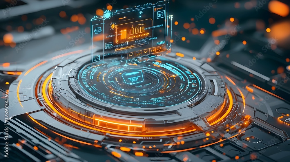 Aufkleber A futuristic holographic shopping assistant using advanced data analytics and visualization to provide product ratings reviews and recommendations to consumers in an immersive