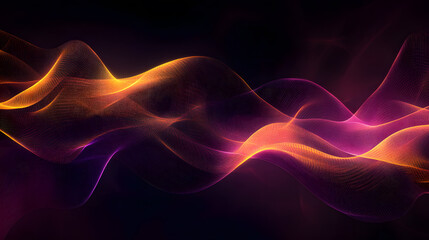 Fototapeta premium Glowing waves of purple and yellow, flowing in a fluid and mesmerizing pattern, evoking a sense of movement.