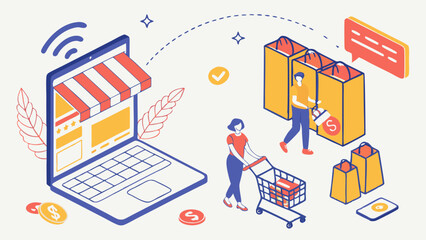 E-commerce Online Shopping Experience with Payment and Delivery
