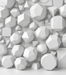Geometric shapes in white on a pure white background,  minimalist,  white background,  design