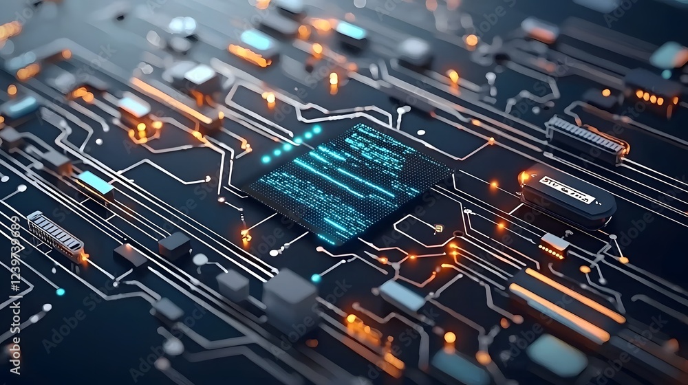 Leinwandbilder cutting edge ai powered digital kyc process with futuristic holographic elements for secure document