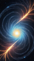 Fototapeta premium A swirling vortex of pure celestial energy, drawing in cosmic particles and radiating blinding light.
